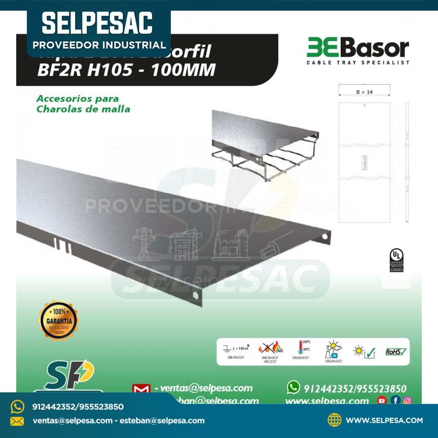 BASOR - TAPA E-BFR BASORFIL BF2R H105 100MM ACERO UL