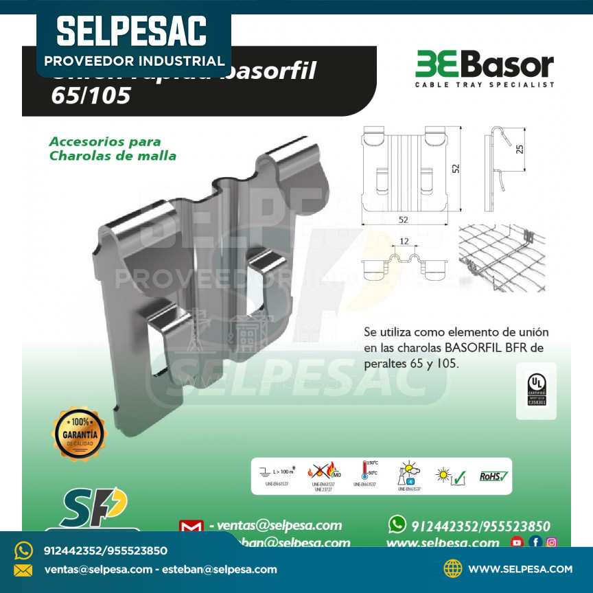 BASOR - UNIÓN RÁPIDA BASORFIL 65-105 ACERO UL