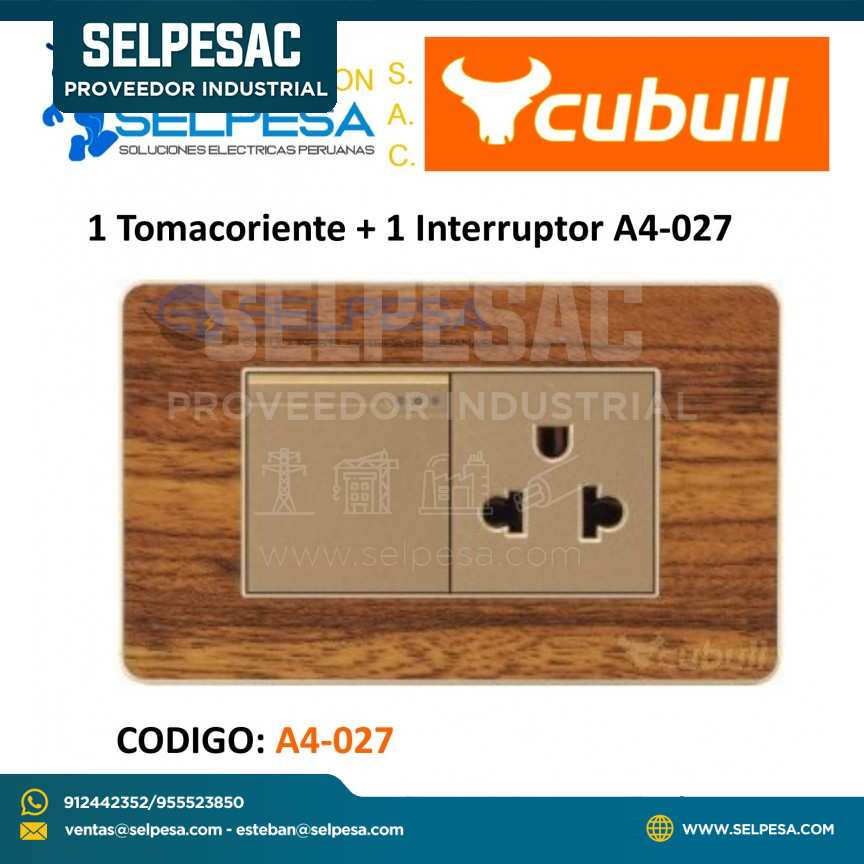 TOMACORRIENTE MIXTO MADERA CUBULL A4-027