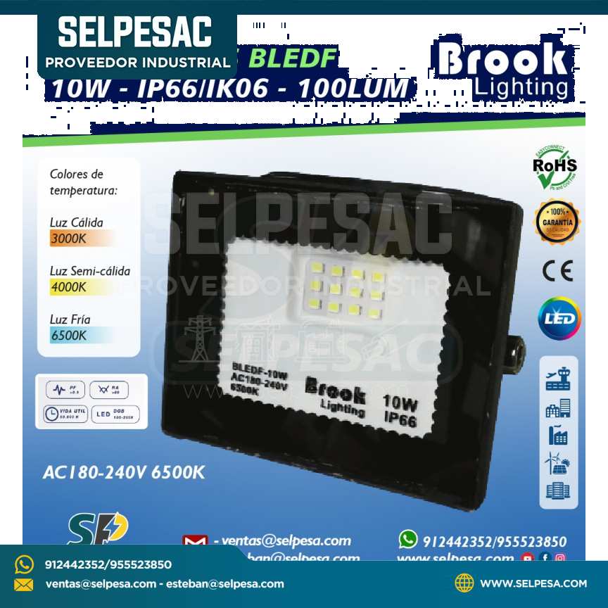 BROOK LIGHTING - REFLECTORES 10W IP66/IK06 - 100LUM