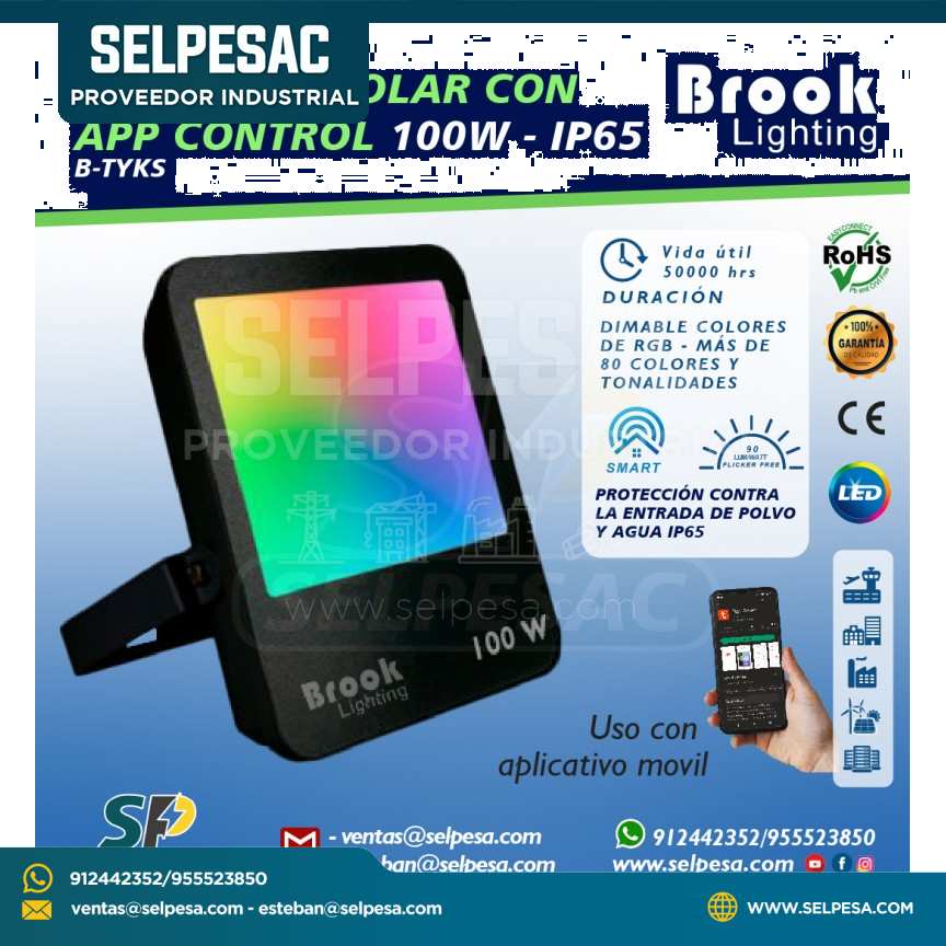 BROOK LIGHTING - REFLECTOR SMART CON APP CONTROL 100W IP65-VIDA UTIL 50000HRS