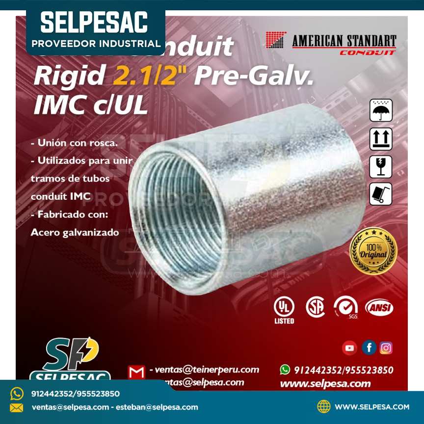 AMERICAN STANDART - UNIÓN CONDUIT IMC 2.1/2´´ PRE-GALV. RIGID C/UL