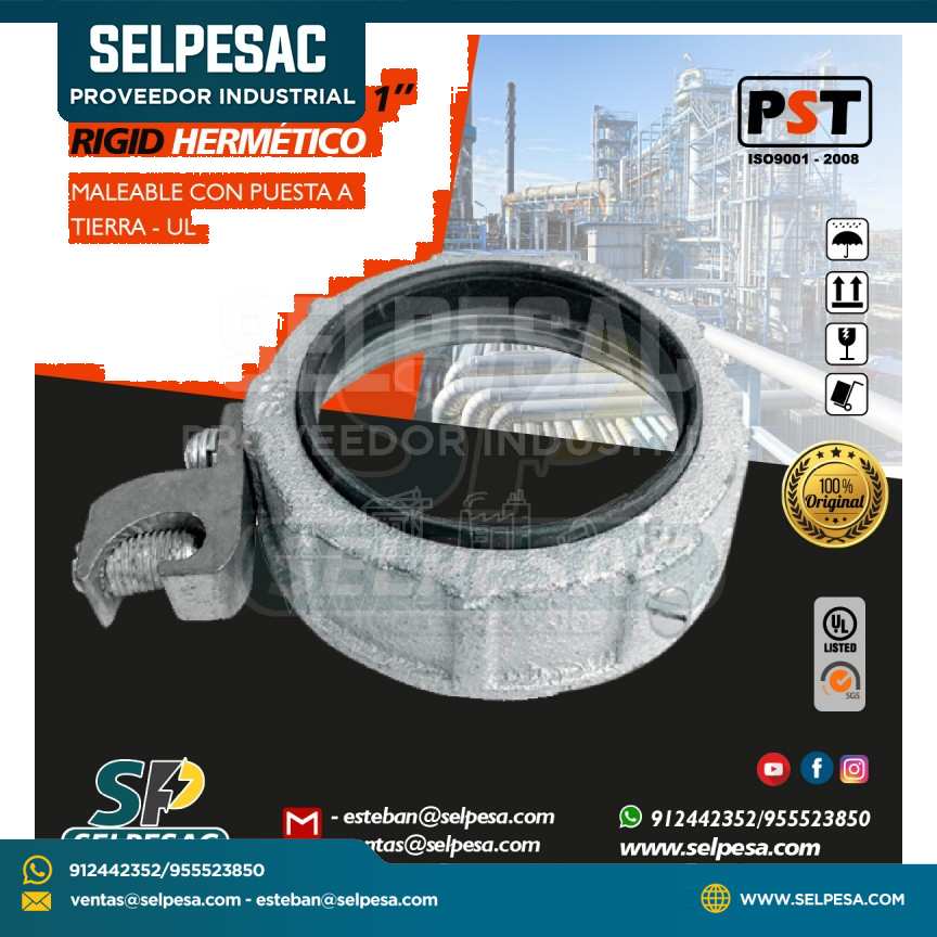 PROSTAR - TUERCA BUSHING RIGID HERMÉTICO 1´´ C/PUESTA TIERRA C/UL