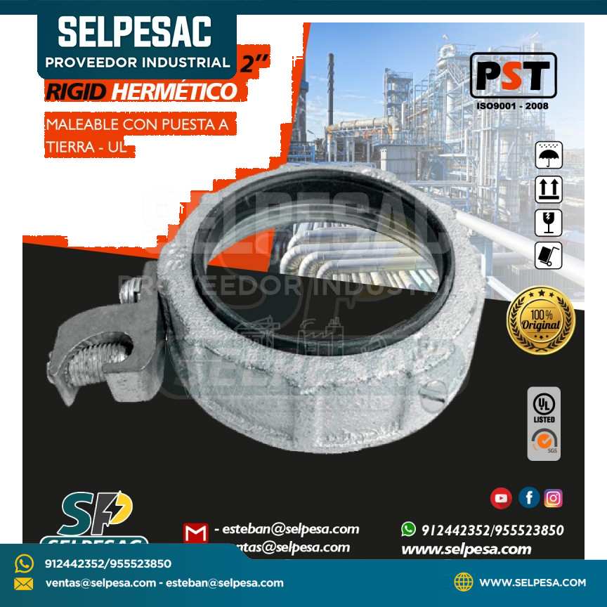 PROSTAR - TUERCA BUSHING RIGID HERMÉTICO 2´´ C/PUESTA TIERRA C/UL