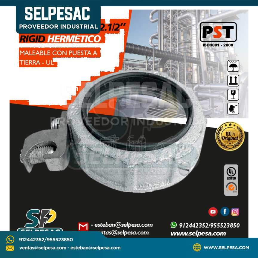PROSTAR - TUERCA BUSHING RIGID HERMÉTICO 2.1/2´´ C/PUESTA TIERRA C/UL