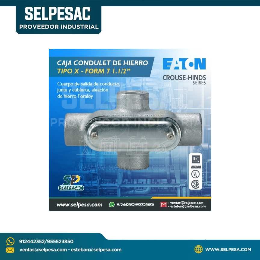 EATON CROUSE HINDS - CAJA CONDULET DE HIERRO TIPO X FORM7 1.1/2´´