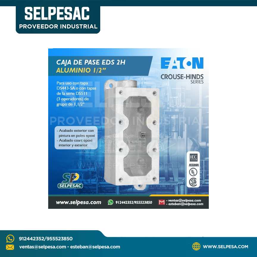 EATON CROUSE HINDS -CAJA DE PASE EDS 2H 1/2´´