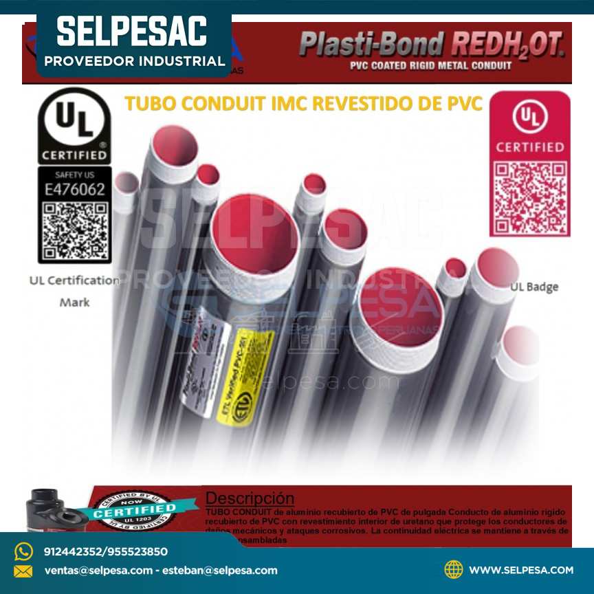 TUBO CONDUIT IMC REVESTIDO PVC 3/4, PLASTIBOND