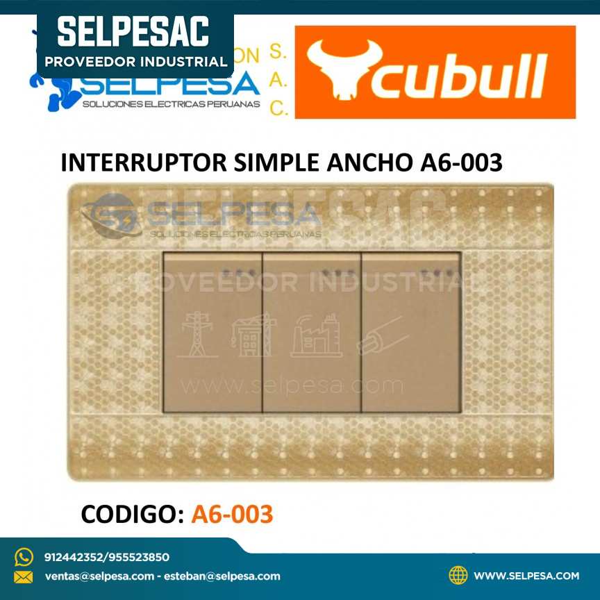 CUBULL INTERRUPTOR TRIPLE DORADO