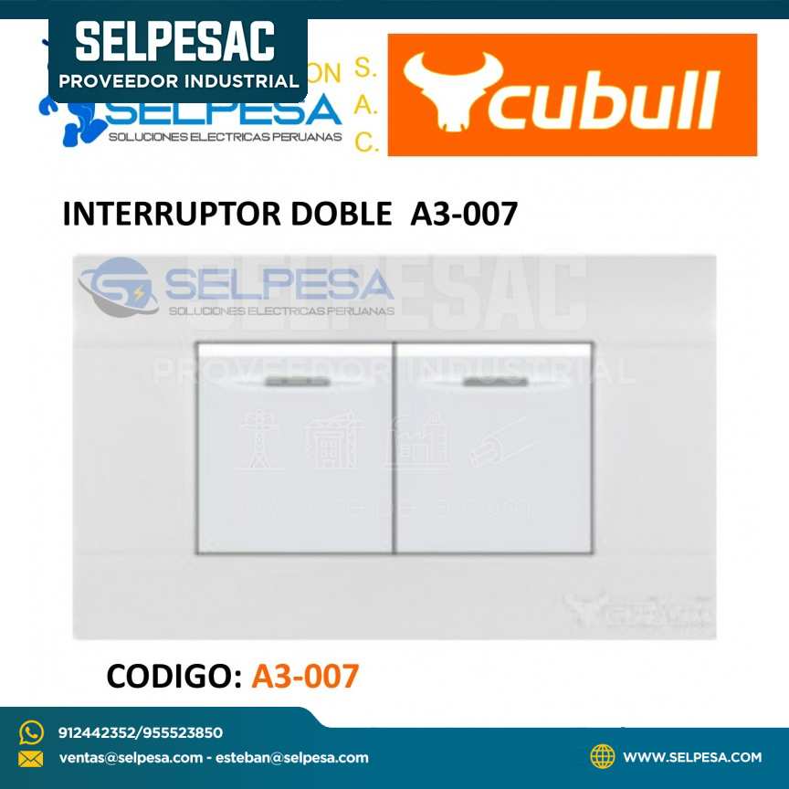 CUBULL INTERRUPTOR DOBLE BLANCO