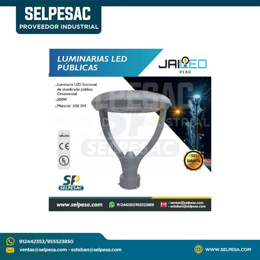 JAILED - LUMINARIAS LED PUBLICAS ORNAMENTAL - 200W