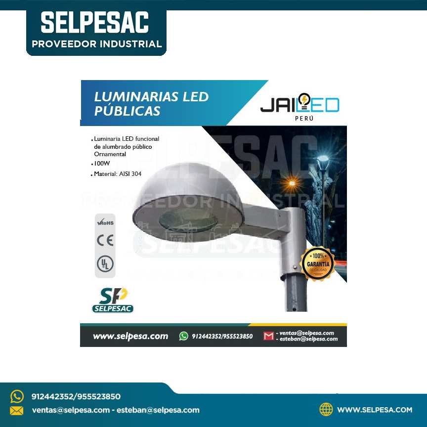 JAILED - LUMINARIAS LED PUBLICAS FAROLA ORNAMENTAL P/EXTERIOR- 100W