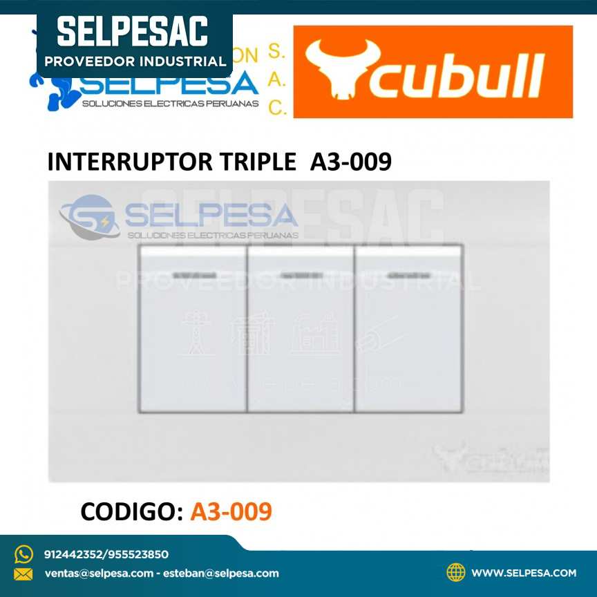 CUBULL INTERRUPTOR TRIPLE BLANCO