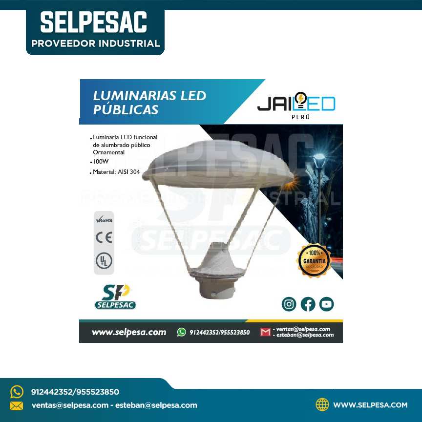 JAILED - LUMINARIAS LED PUBLICAS FAROLA ORNAMENTAL P/EXTERIOR  - 100W