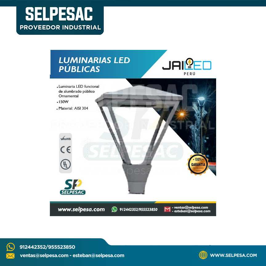 JAILED - LUMINARIAS LED PUBLICAS FAROLA ORNAMENTAL P/EXTERIOR- 150W