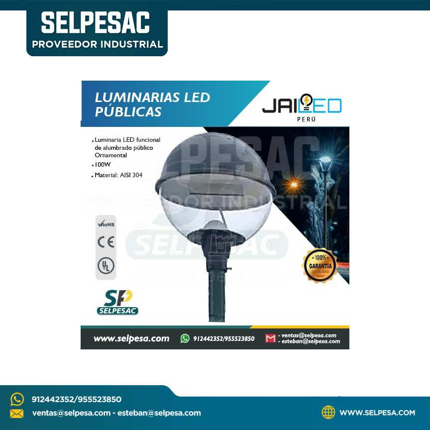 JAILED - LUMINARIAS LED PUBLICAS FAROLA ORNAMENTAL P/EXTERIOR - 150W