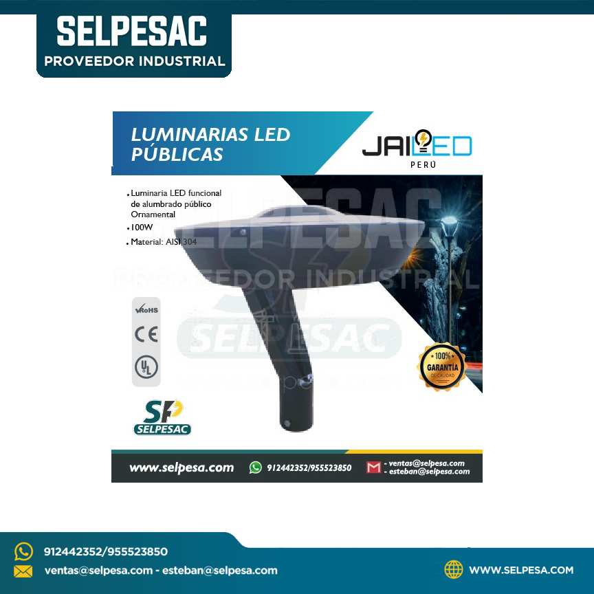 JAILED - LUMINARIAS LED PUBLICAS FAROLA ORNAMENTAL P/EXTERIOR - 100W
