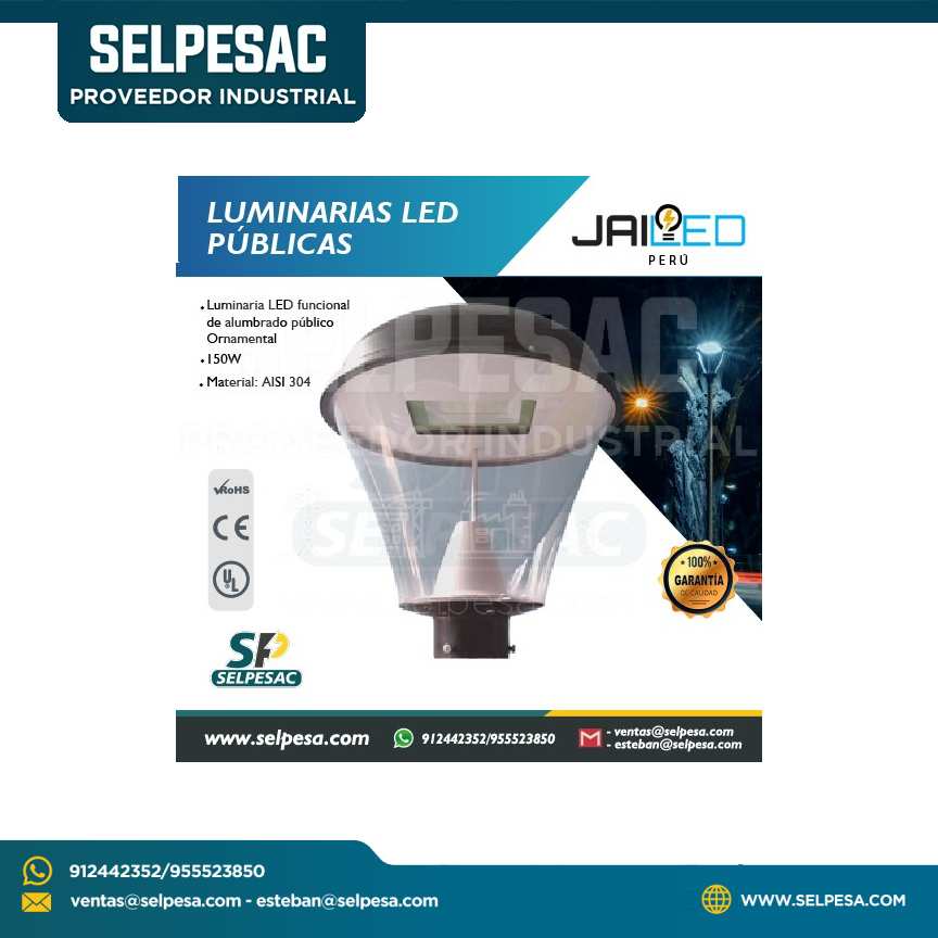 JAILED - LUMINARIAS LED PUBLICAS FAROLA ORNAMENTAL P/EXTERIOR - 150W