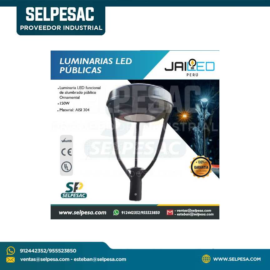 JAILED - LUMINARIAS LED PUBLICAS FAROLA ORNAMENTAL P/EXTERIOR  - 150W