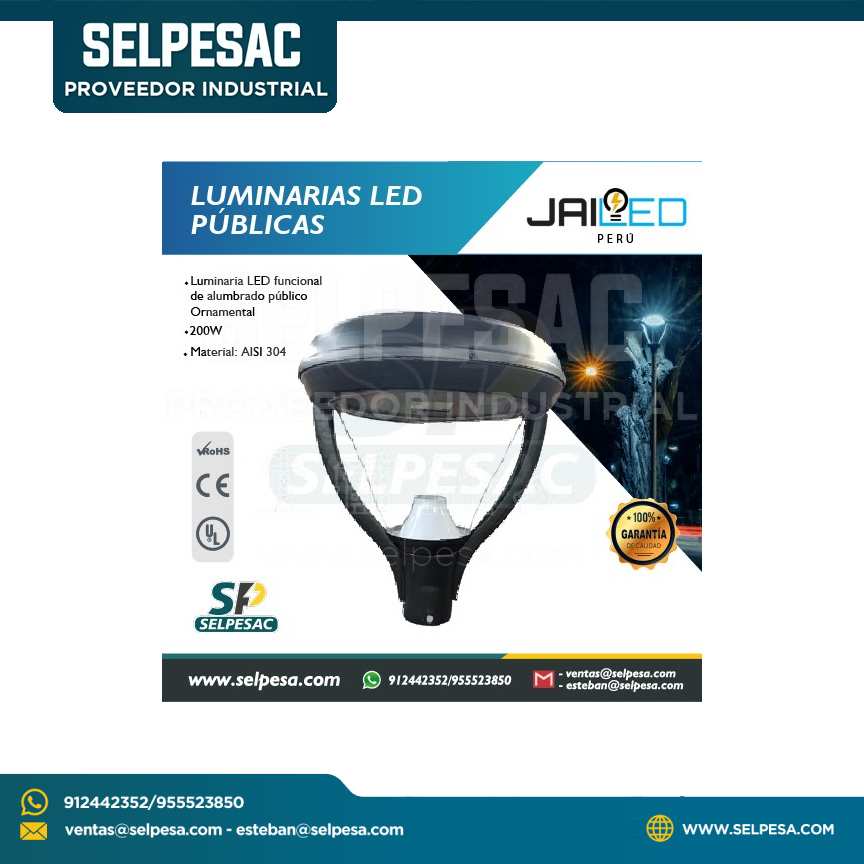 JAILED - LUMINARIAS LED PUBLICAS FAROLAS ORNAMENTAL P/EXTERIOR - 150W