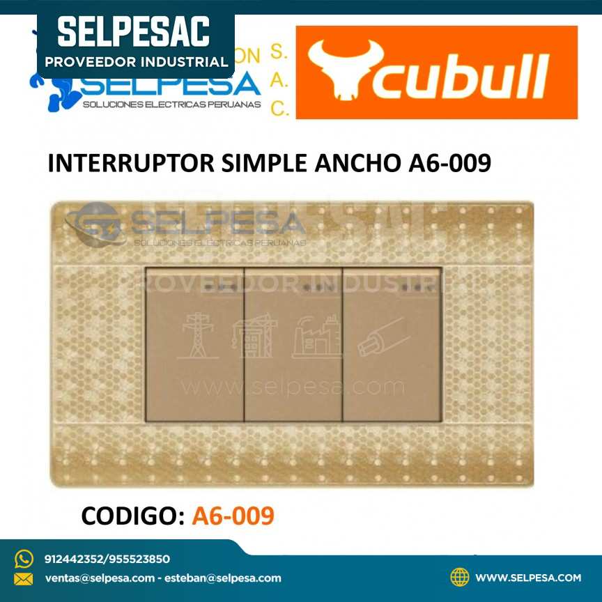 CUBULL INTERRUPTOR DOBLE DORADO