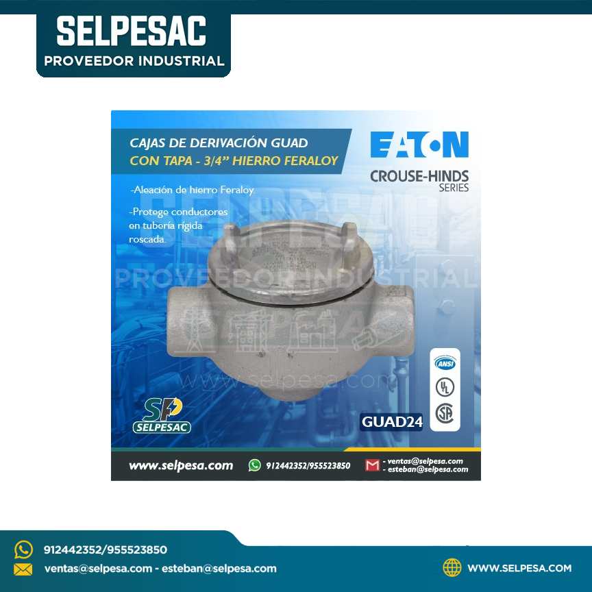 EATON CROUSE HINDS - CAJA DE DERIVACIÓN GUAD C/TAPA 3/4´´ HIERRO