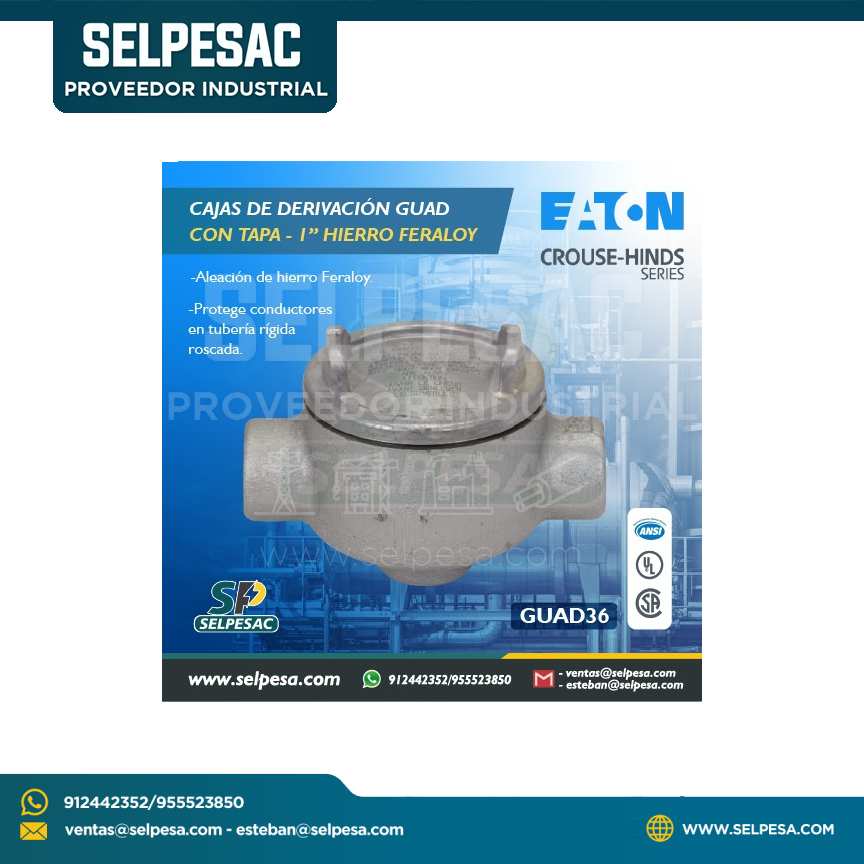 EATON CROUSE HINDS - CAJA DE DERIVACIÓN GUAD C/TAPA 1´´ HIERRO
