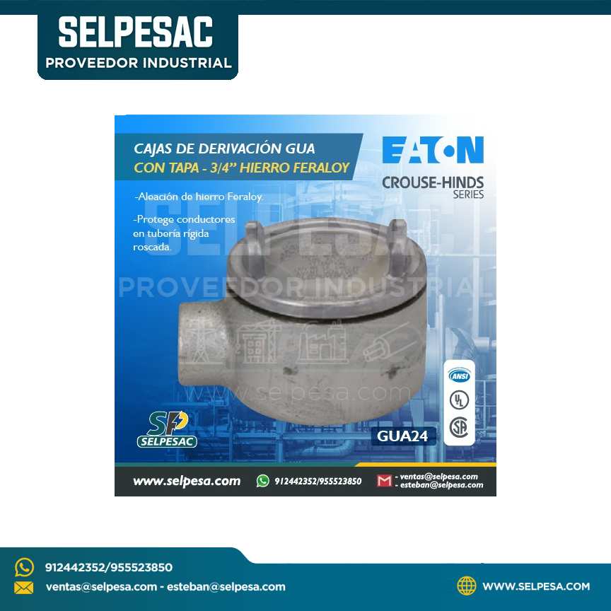 EATON CROUSE HINDS - CAJA GUA C/TAPA 3/4´´ HIERRO FERALOY