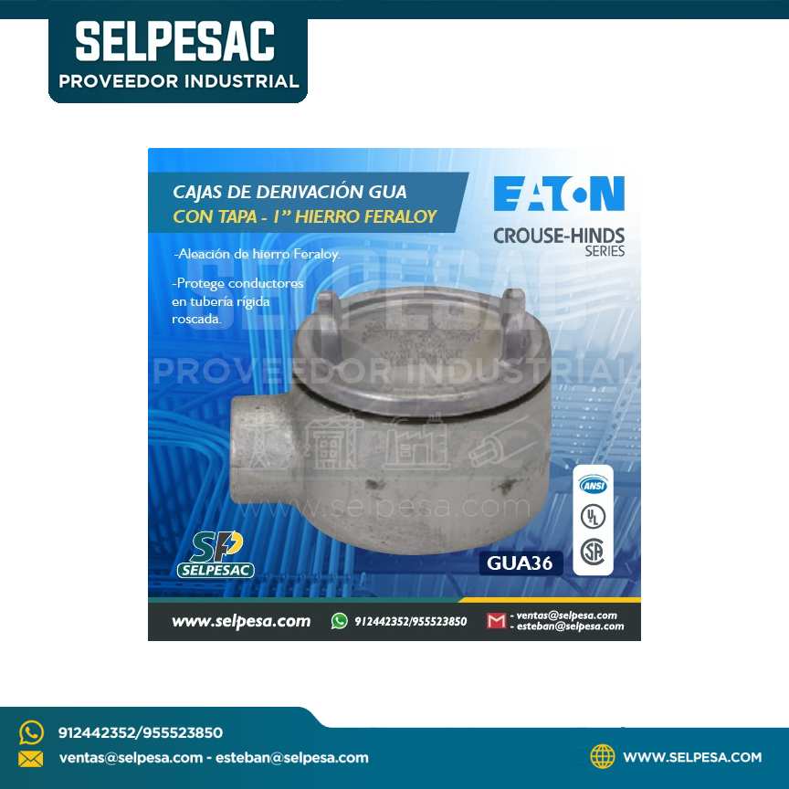EATON CROUSE HINDS - CAJA GUA C/TAPA 1´´ HIERRO FERALOY