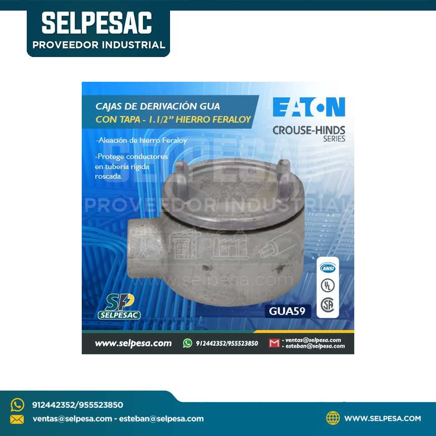 EATON CROUSE HINDS - CAJA GUA C/TAPA 1.1/2´´ HIERRO FERALOY