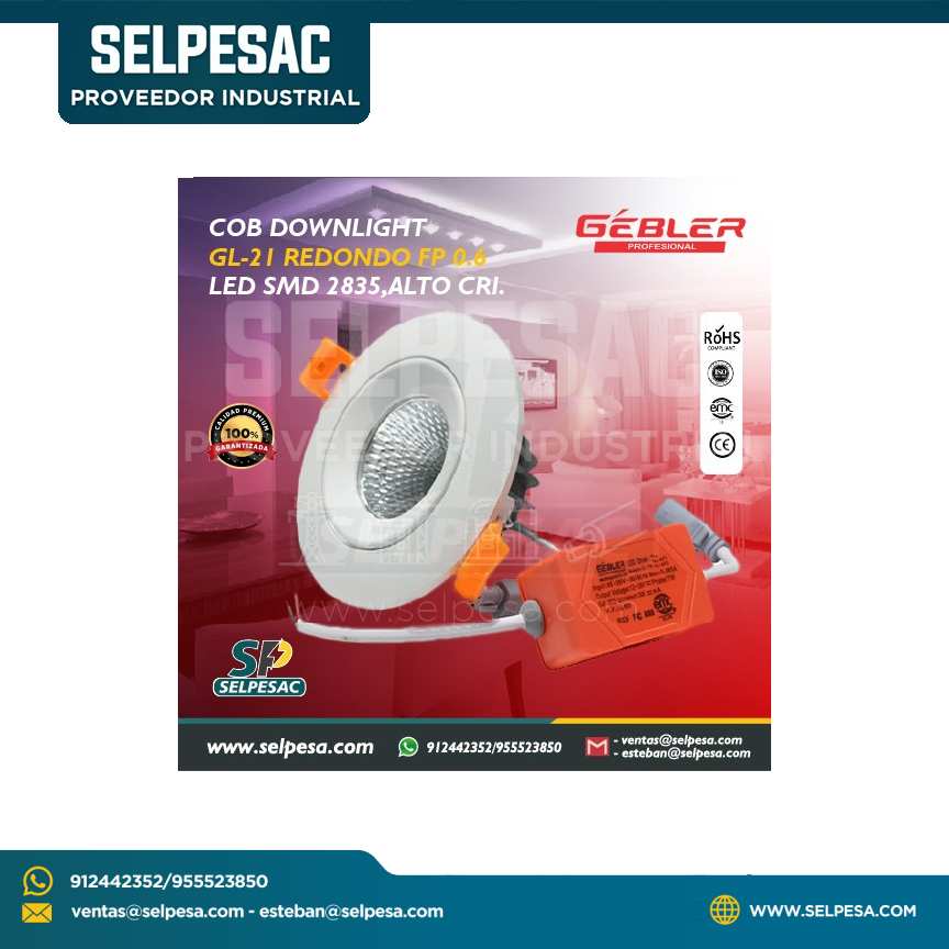 GEBLER  - COB DOWNLIGHT LED GL-21 20W REDONDO SMD2835
