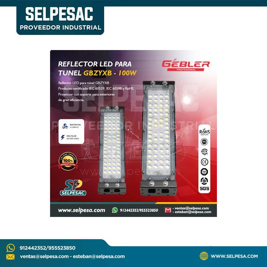 GEBLER - REFLECTOR LED PÁRA TUNEL GBZYXB - 100W