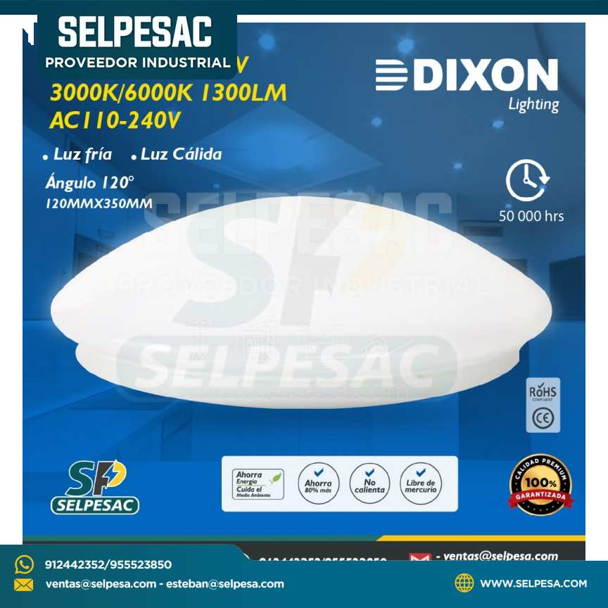 DIXON - PLAFÓN LED 18W 3000K/6000K 1300LM AC110-240V