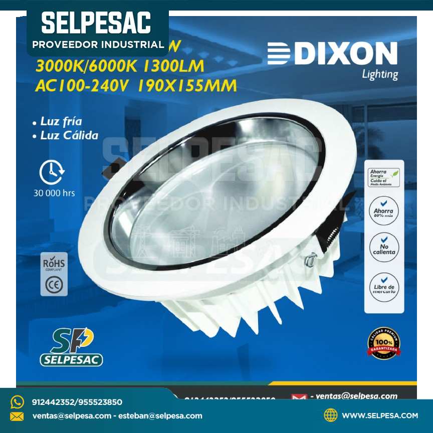 DIXON - DOWNLIGHT 20W 3000/6000K 1300LM AC 100-240V