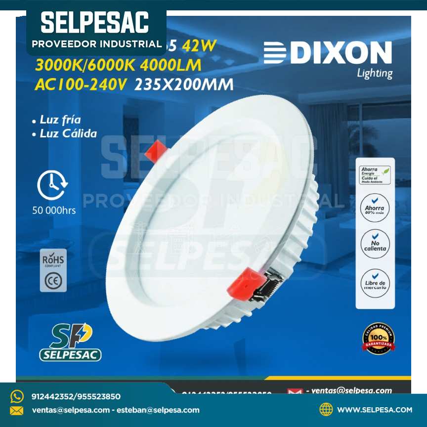 DIXON - DOWNLIGTH IP65 42W 3000/6000K 4000LM AC100-240V