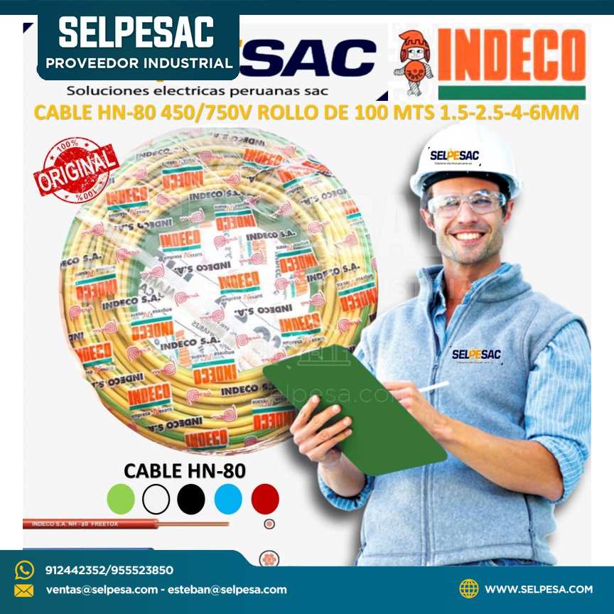INDECO CABLE MULTIFILAR NH-80 4MM ROLLOX 100MTS