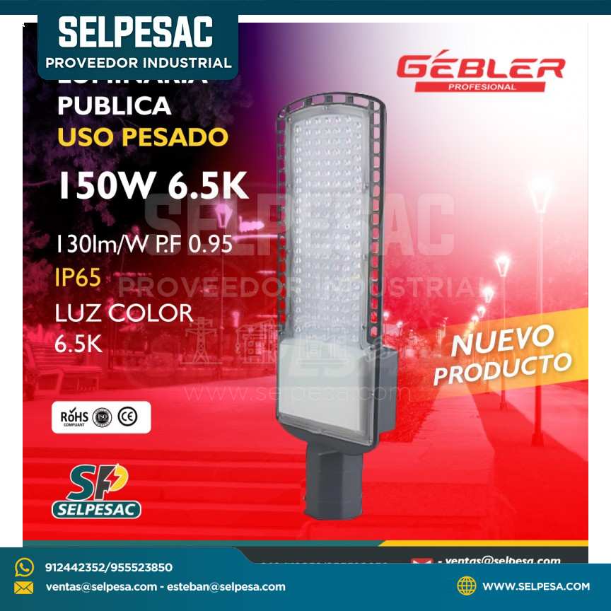 GEBLER - LUMINARIA DE USO PESADO 150W 6.5K 130LM/W PF.0.95