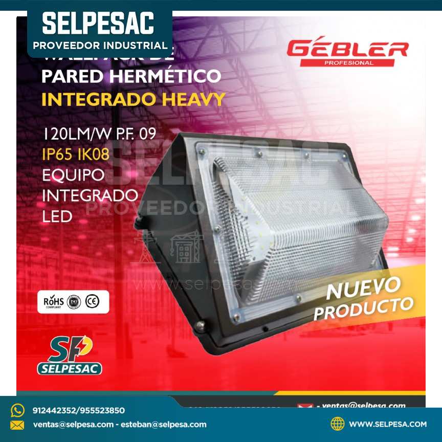 GEBLER - WALLPACK DEPARED INTEGRADO HEAVY 120LM/W PF. 09 IP65