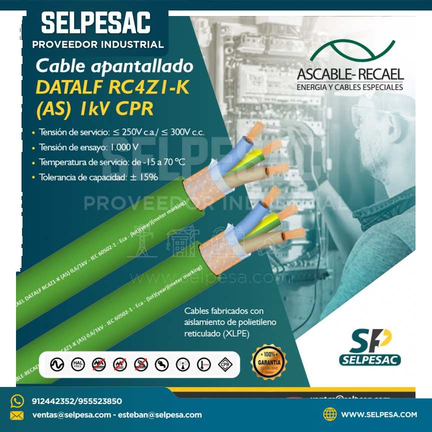 ASCABLE RECAEL - CABLE APANTALLADO DATALF RC4ZI-K (AS) IkV CPR