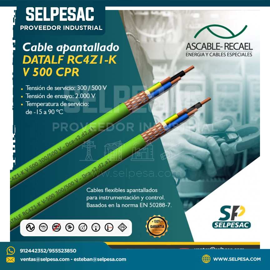 ASCABLE RECAEL - CABLE APANTALLADO DATALF RC4ZI-K V 500 CPR