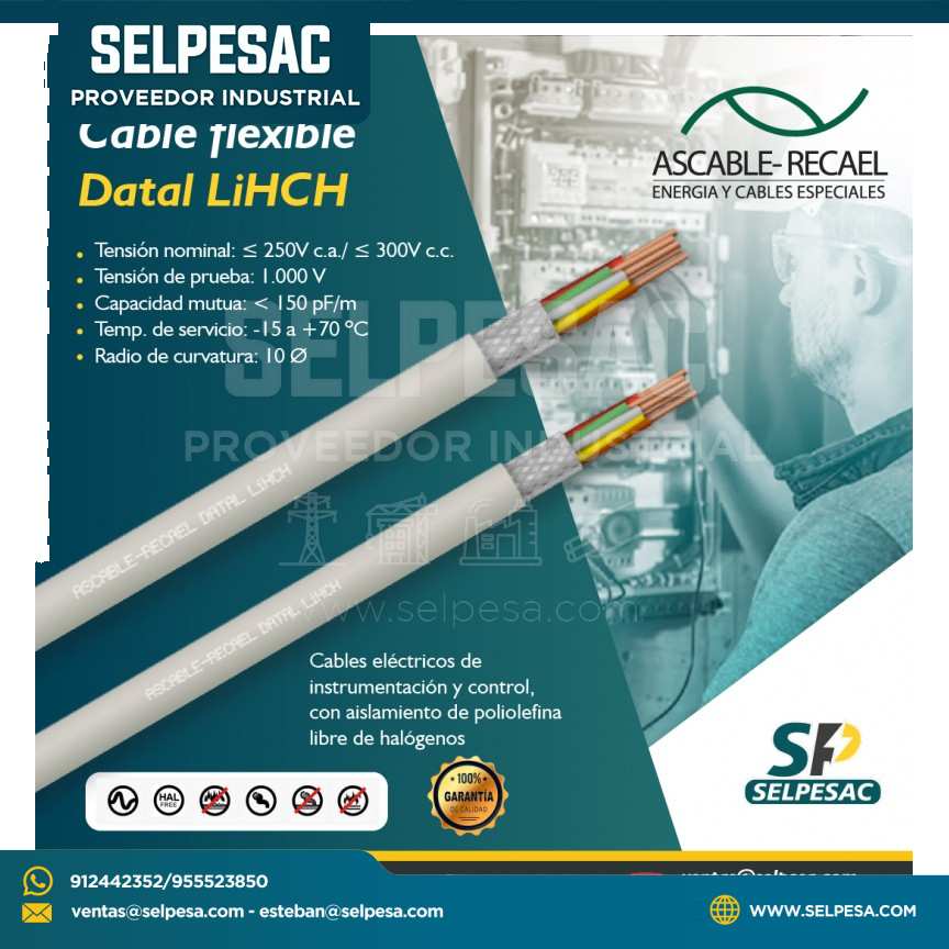 ASCABLE-RECAEL - CABLE FLEXIBLE DATAL LiHCH CON AISLAMIENTO