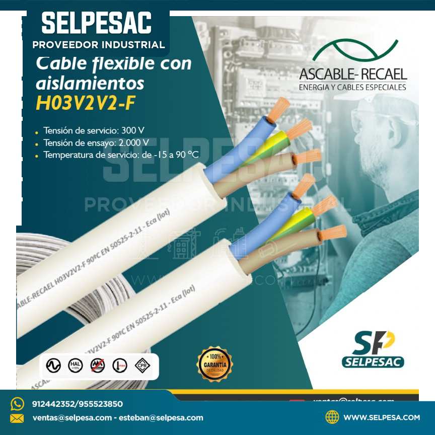 ASCABLE RECAEL - CABLE FLEXIBLE CON AISLAMIENTO H03V2V2-F