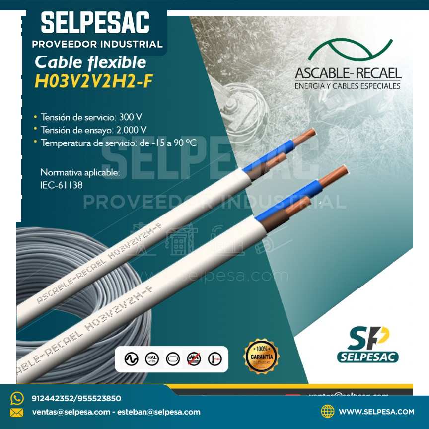ASCABLE RECAEL - CABLE FLEXIBLE H03V2V2H2-F
