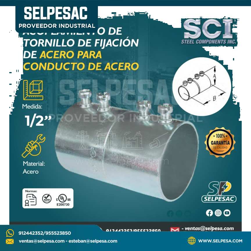 SCI - COPLA DE ACERO CON PERNOS PARA FIJACIÓN DE CONDUIT EMT 1/2´´