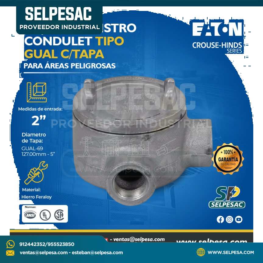 EATON CROUSE HINDS - CAJA DE REGISTRO CONDULET TIPO GUAL C/TAPA 2´´