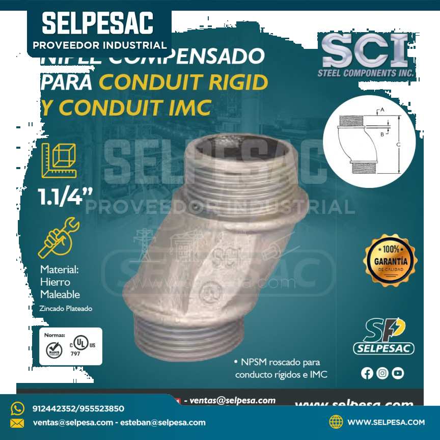 SCI - NIPLE COMPENSADO PARA CONDUIT RIGID Y CONDUIT IMC 1.1/4´´