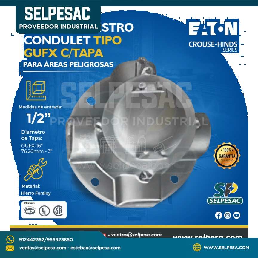 EATON CROUSE HINDS - CAJA DE REGISTRO CONDULET TIPO GUFX C/TAPA 1/2´´