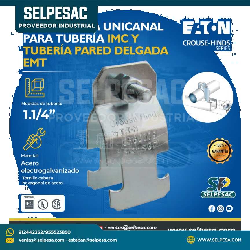 EATON CROSUE HINDS - ABRAZADERA UNICANAL PARA TUBERÍA IMC Y TUBERÍA PAREDE DELGADA EMT 1.1/4´´
