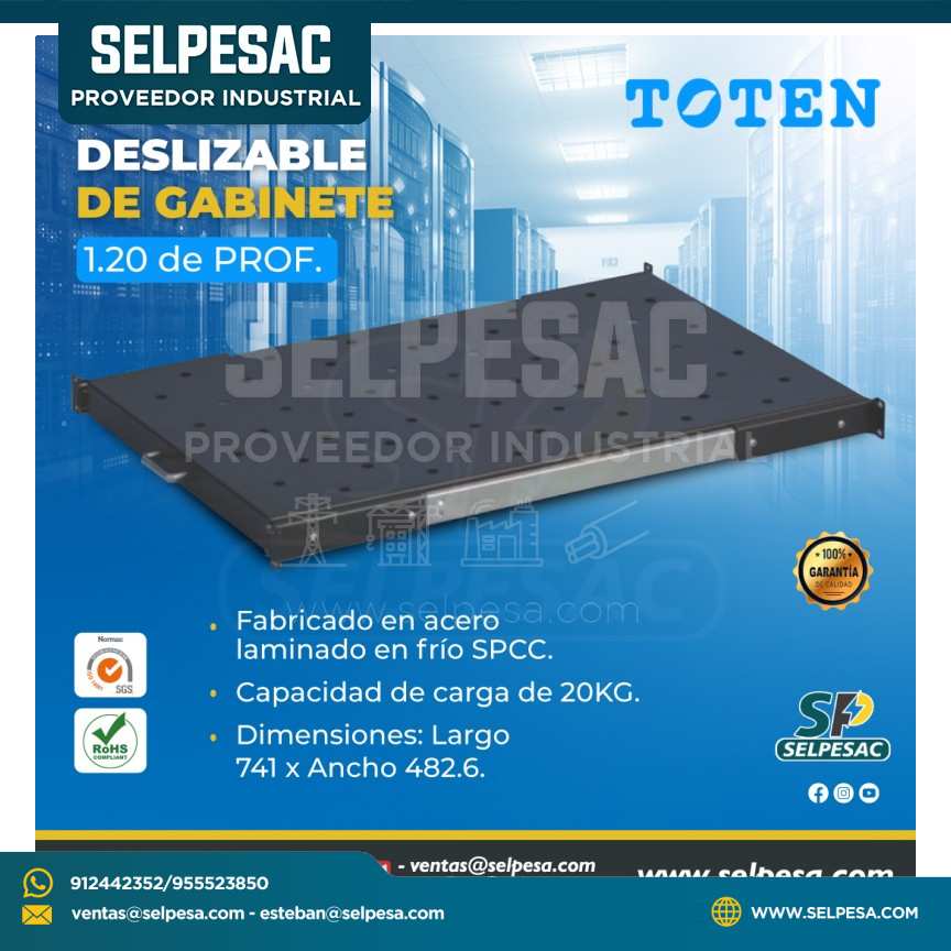 TOTEN - BANDEJA DESLIZABLE DEGABINETE 1.00 -1.10 - 1.20M DE PROF