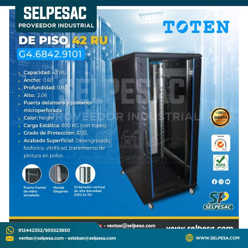 TOTEN - GABINETE DE PISO 42 RU MODELO G4 ANCH 0.60 X ALT 2.06 X PROF 0.80